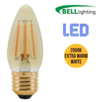 BELL Vintage Filament Style 4W LED Screw In Candle Bulb (ES/E27)