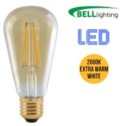 BELL Vintage Filament Style 4W LED Screw In Teardrop ST64 Bulb (ES/E27)