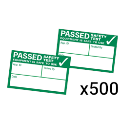Kewtech PASS Labels - 500 Pack