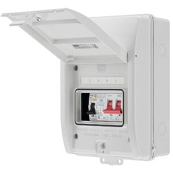 SyncEV External Distribution Board with Main Switch, RCBO and SPD - White