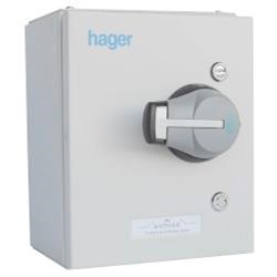 Hager 20A 3 Pole + Neutral Fused Steel Combination Switch
