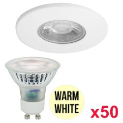 BELL White Downlights and Warm White GU10 (x50)