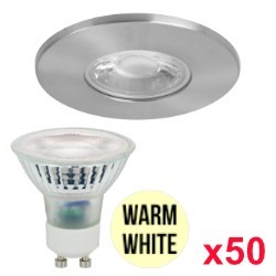 BELL Satin Nickel Downlights and Warm White GU10 (x50)