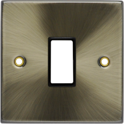 Click Deco Antique Brass 1 Module MiniGrid Switch Faceplate