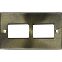 Click Deco Antique Brass 6 Module MiniGrid Switch Faceplate
