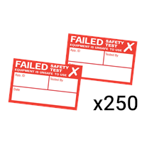 Kewtech FAIL Labels - 250 Pack