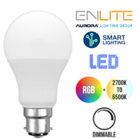 Aurora AOne Smart 9.5W LED Push In Bulb RGB + Tuneable White (BC/B22)