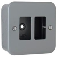 Click GridPro Metal Clad 2 Gang Faceplate and Mounting Box
