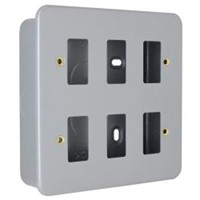 Click GridPro Metal Clad 6 Gang Faceplate and Mounting Box