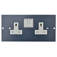 Schneider 3 Compartment 2 Gang Socket