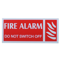 Fire Alarm Do Not Switch Off Label 5 Pack