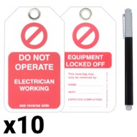 Double Sided Warning Tags (x10)