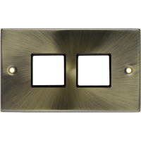 Click Deco Antique Brass 4 Module MiniGrid Switch Faceplate