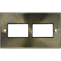 Click Deco Antique Brass 6 Module MiniGrid Switch Faceplate