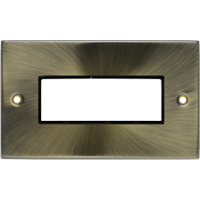 Click Deco Antique Brass In-line 6 Module MiniGrid Switch Faceplate